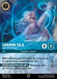 2024 Disney Lorcana Into the Inklands #217/204 Gramma Tala, Spirit of the Ocean Enchanted, official card render (not a photograph of a copy)