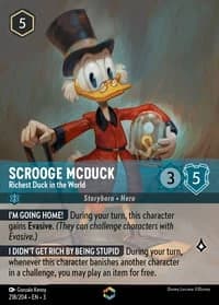 2024 Disney Lorcana Into the Inklands #218/204 Scrooge McDuck, Richest Duck in the World Enchanted, official card render (not a photograph of a copy)