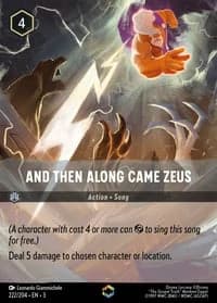 2024 Disney Lorcana Into the Inklands #222/204 And Then Along Came Zeus Enchanted, official card render (not a photograph of a copy)