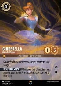 2024 Disney Lorcana Ursula's Return #205/204 Cinderella, Melody Weaver Enchanted, official card render (not a photograph of a copy)