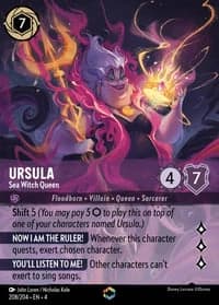 2024 Disney Lorcana Ursula's Return #208/204 Ursula, Sea Witch Queen Enchanted, official card render (not a photograph of a copy)