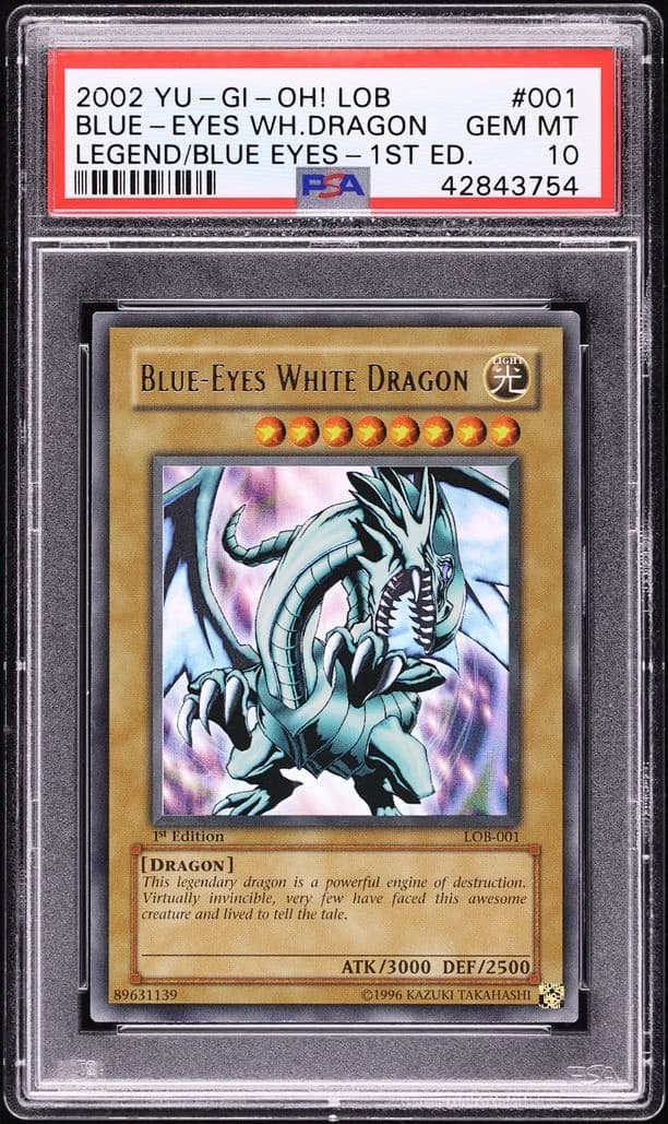 Blue-Eyes White Dragon 1st Edition slab front