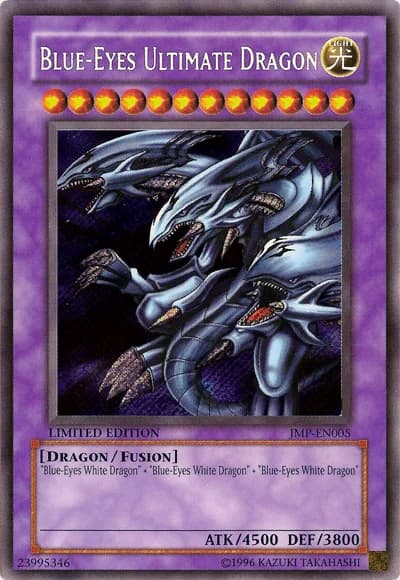 Blue-Eyes Ultimate Dragon card front, Shonen Jump Vol. 4, Issue 1 promotional card JMP-EN005 Secret Rare