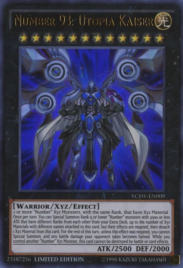 Number 93: Utopia Kaiser card front, Yu-Gi-Oh! Championship Series 2016 Prize Card YCSW-EN009 Ultra Rare