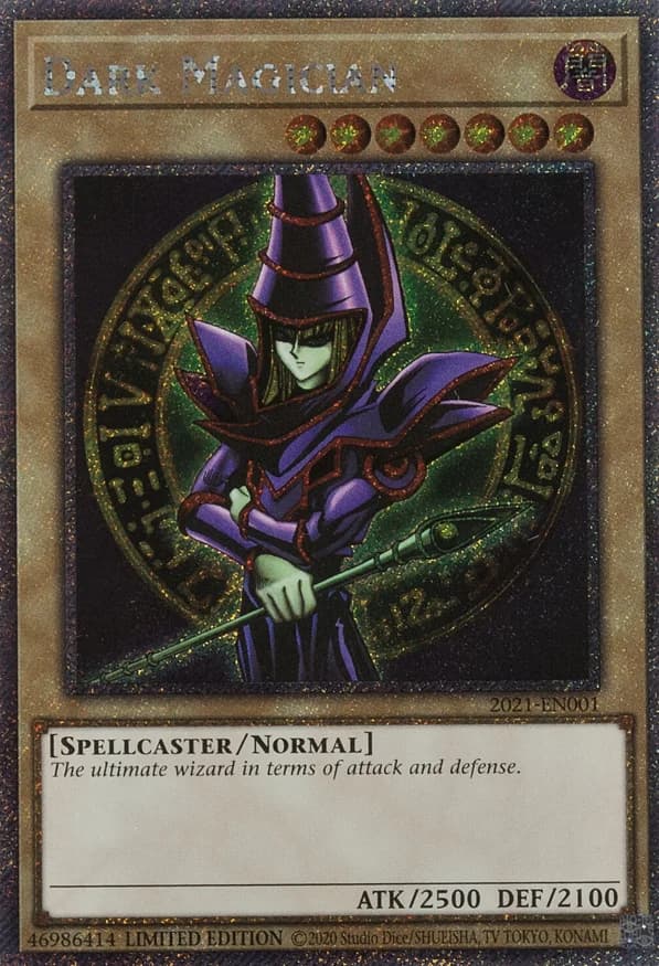 Dark Magician card front, KC Grand Tournament 2021 prize card 2021-EN001 Extra Secret Rare Limited Edition