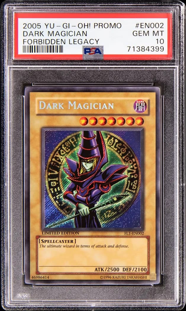 2005 Yu-Gi-Oh! Forbidden Legacy #FL1-EN002 Dark Magician, PSA GEM MT 10 slab front