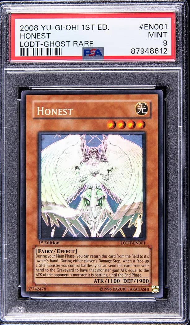 2008 Yu-Gi-Oh! Light of Destruction #LODT-EN001 Honest 1st Edition, PSA 9 slab front