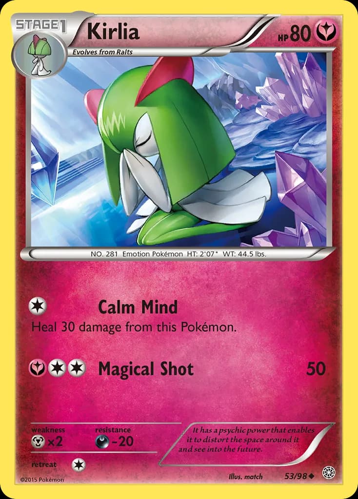 Ancient Origins Kirlia card front, 53/98