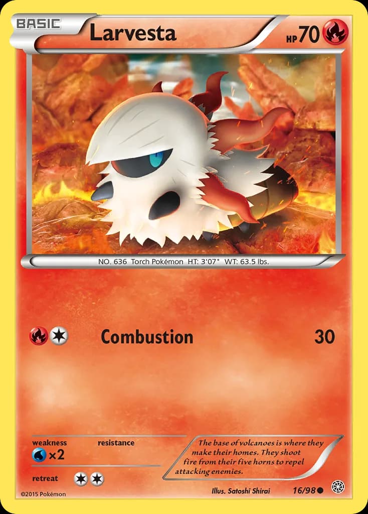 Ancient Origins Larvesta card front, 16/98