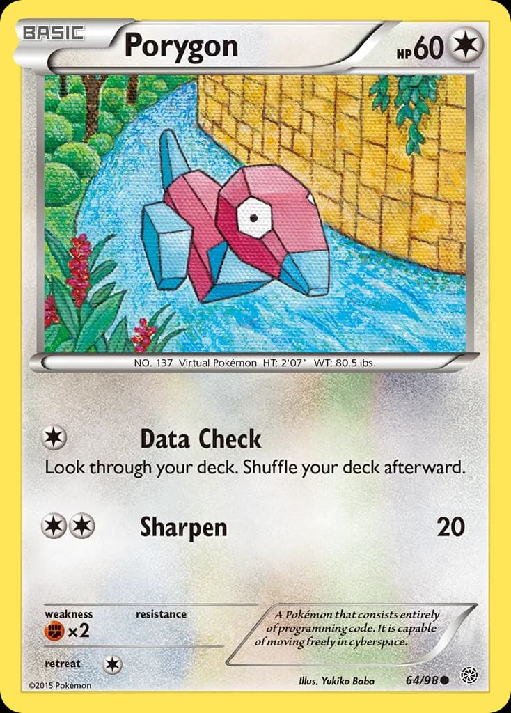 Porygon card front, Ancient Origins 64/98