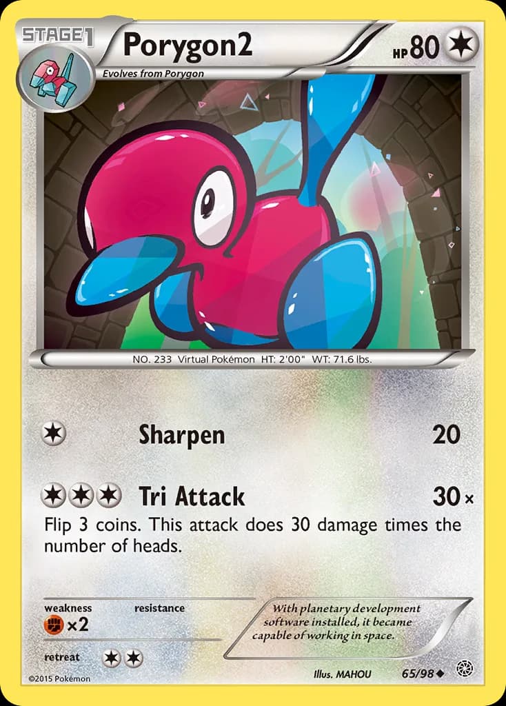 Ancient Origins Porygon2 card front, 65/98