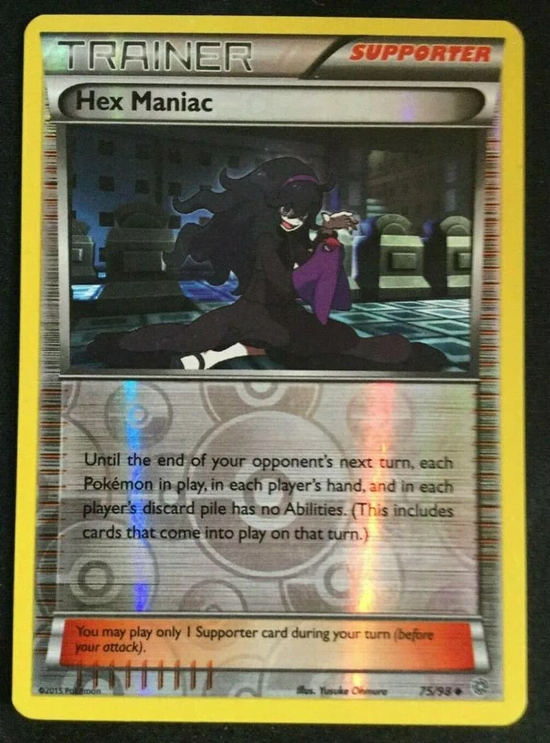 Hex Maniac reverse holo card front, Ancient Origins 75/98