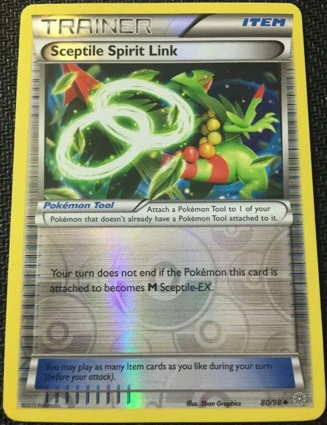 Sceptile Spirit Link reverse holo card front, Ancient Origins 80/98