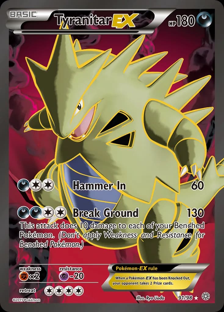 Tyranitar-EX card front, Ancient Origins 91/98