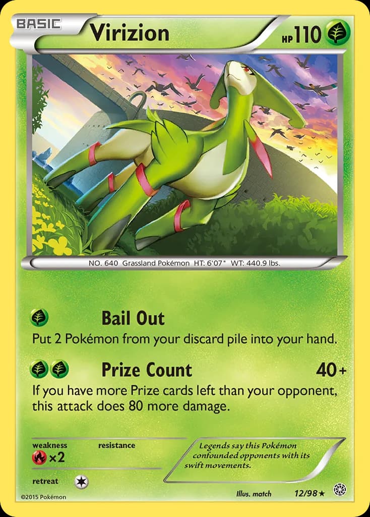 Ancient Origins Virizion card front, 12/98