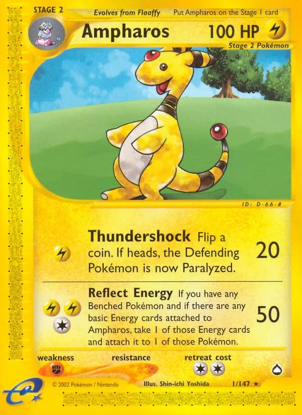 Ampharos card front, Aquapolis 1/147