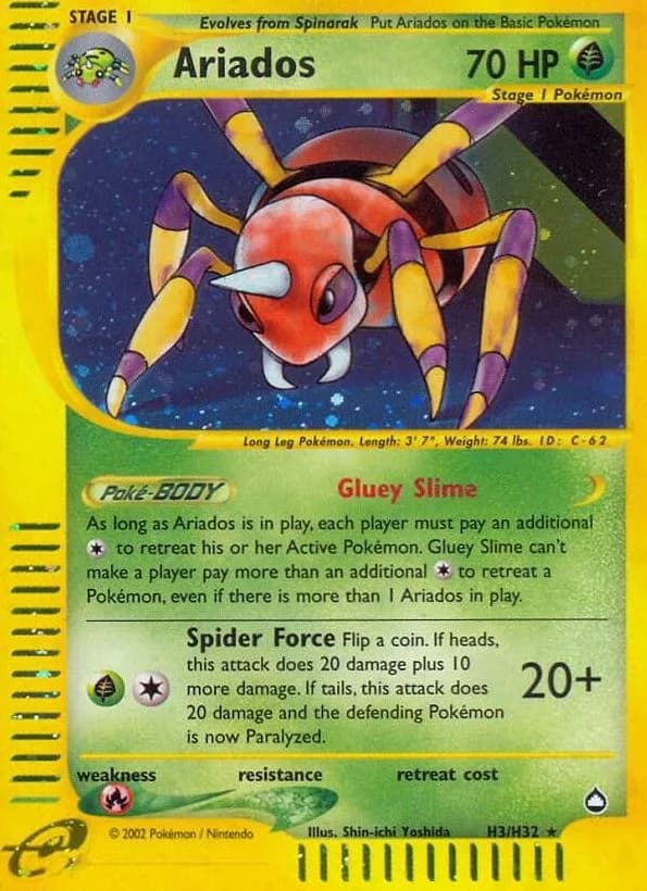 Ariados card front, Aquapolis H3/H32