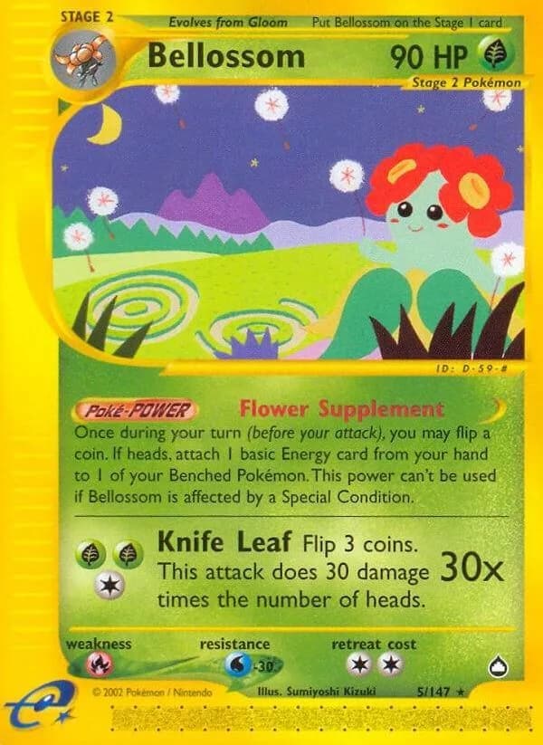 Bellossom card front, Aquapolis 5/147