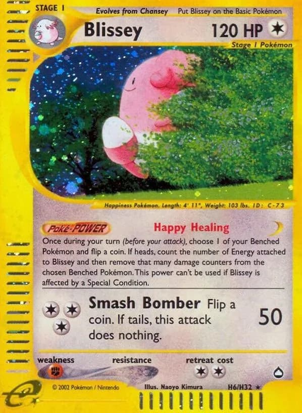 Blissey card front, Aquapolis H6/H32