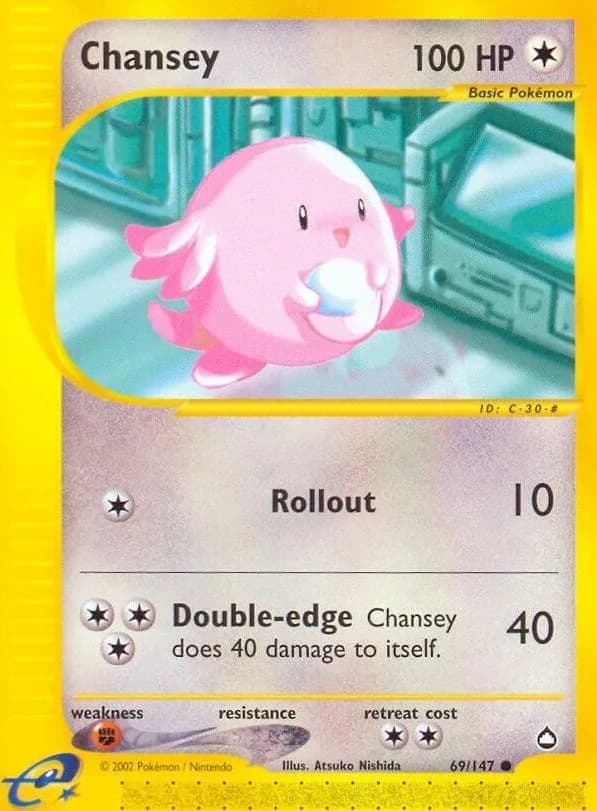 Chansey card front, Aquapolis 69/147