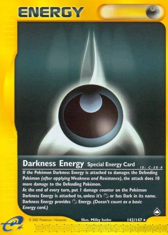 Darkness Energy card front, Aquapolis 142/147