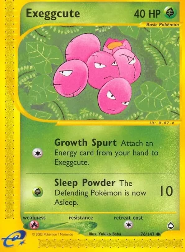 Exeggcute card front, Aquapolis 76/147
