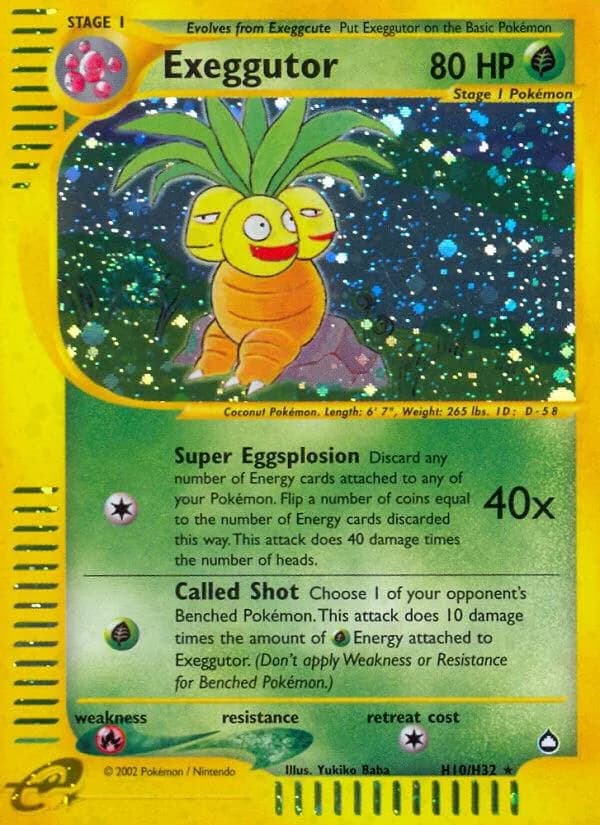 Exeggutor card front, Aquapolis H10/H32