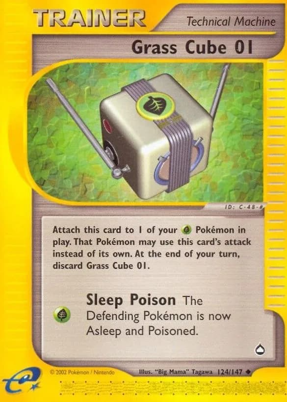 Grass Cube 01 card front, Aquapolis 124/147