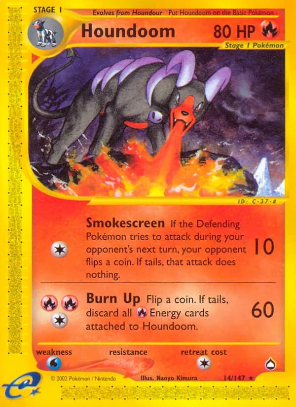 Houndoom card front, Aquapolis 14/147