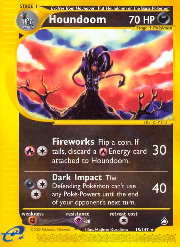 Houndoom card front, Aquapolis 15/147