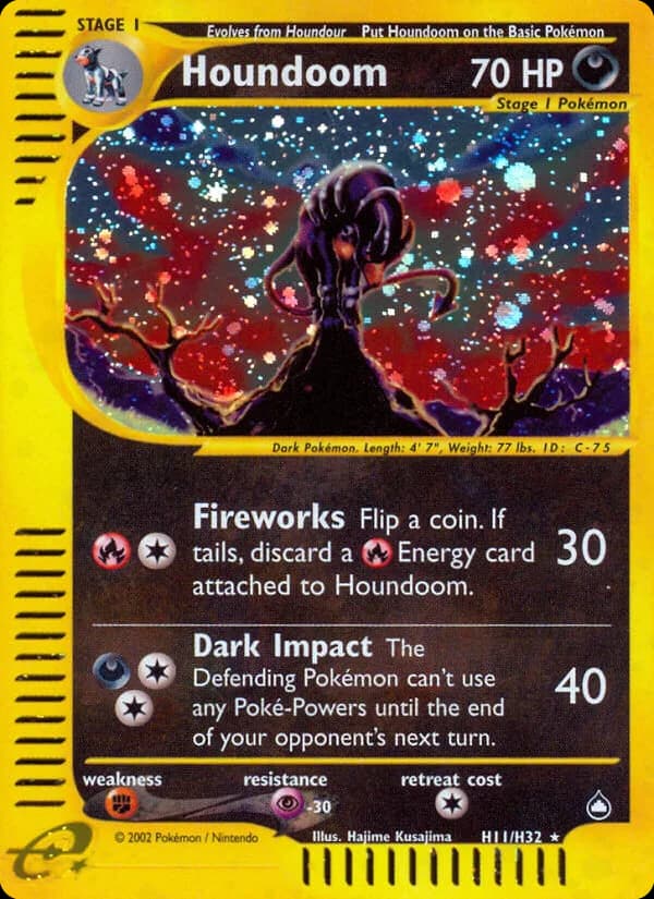 Houndoom card front, Aquapolis H11/H32