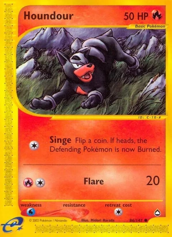 Houndour card front, Aquapolis 86/147
