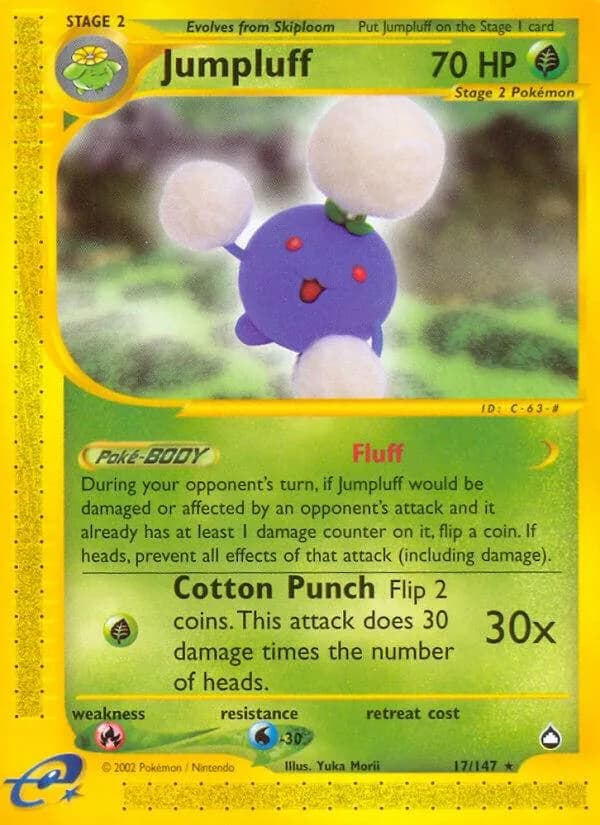 Jumpluff card front, Aquapolis 17/147