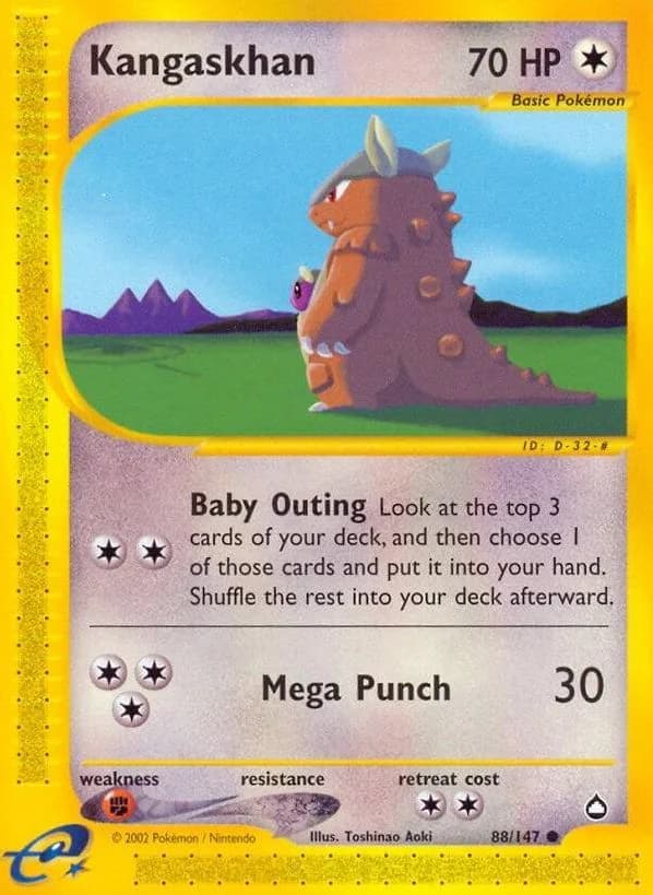 Kangaskhan card front, Aquapolis 88/147