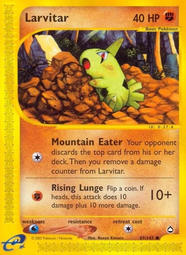 Larvitar card front, Aquapolis 89/147
