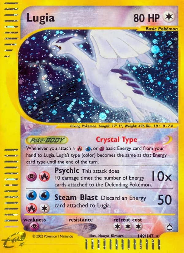 Aquapolis Lugia card front, 149/147