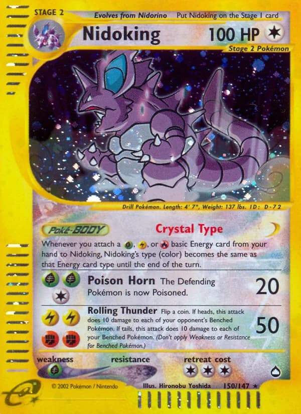 Nidoking card front, Aquapolis 150/147