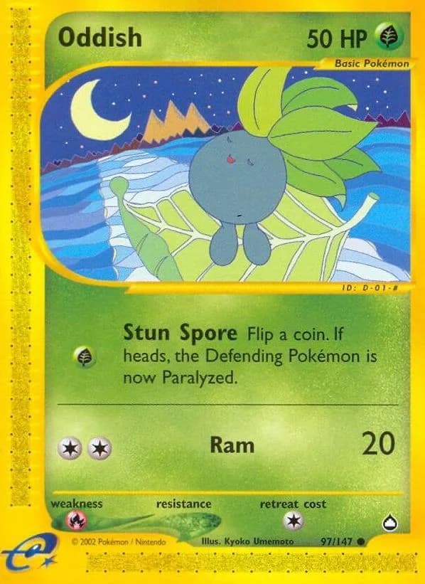 Oddish card front, Aquapolis 97/147
