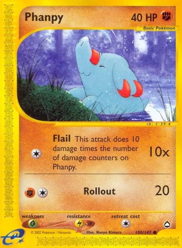 Phanpy card front, Aquapolis 100/147