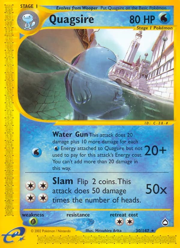 Quagsire card front, Aquapolis 30/147