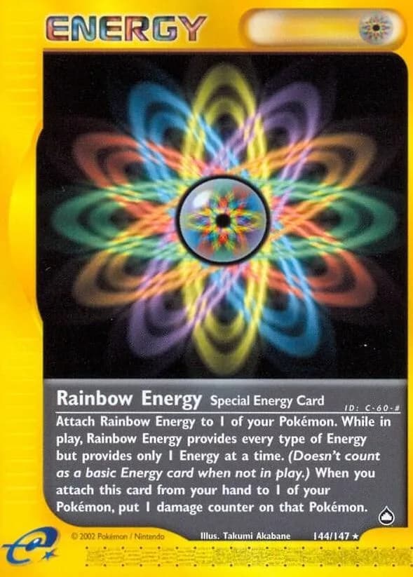 Rainbow Energy card front, Aquapolis 144/147