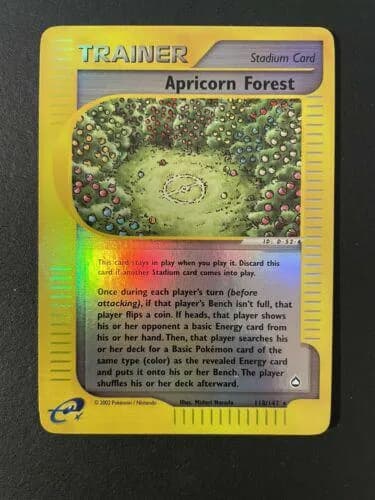 Apricorn Forest reverse holo card front, Aquapolis 118/147