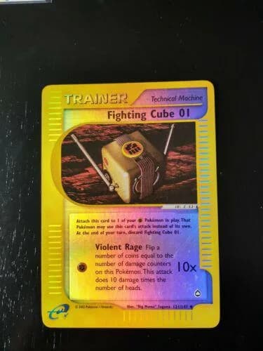 Fighting Cube 01 reverse holo card front, Aquapolis 121/147