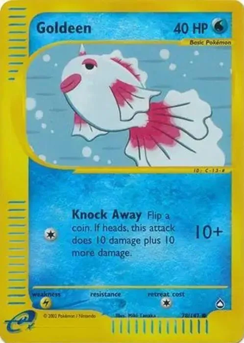 Goldeen reverse holo card front, Aquapolis 78/147