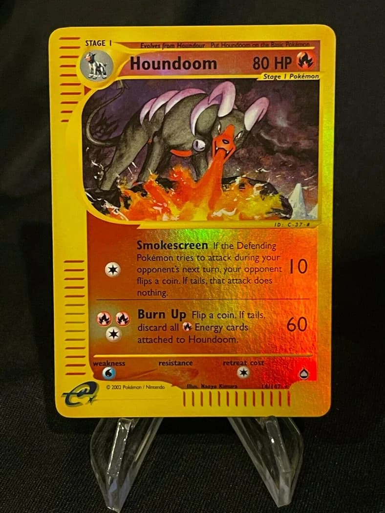 Houndoom reverse holo card front, Aquapolis 14/147