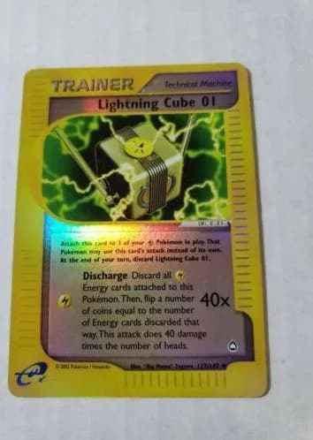 Lightning Cube 01 reverse holo card front, Aquapolis 127/147