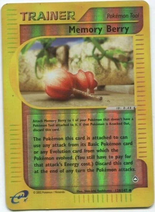 Memory Berry reverse holo card front, Aquapolis 128/147