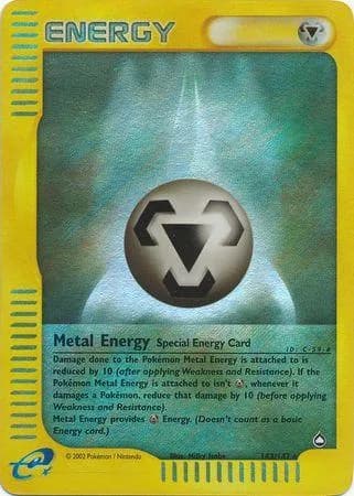 Metal Energy reverse holo card front, Aquapolis 143/147