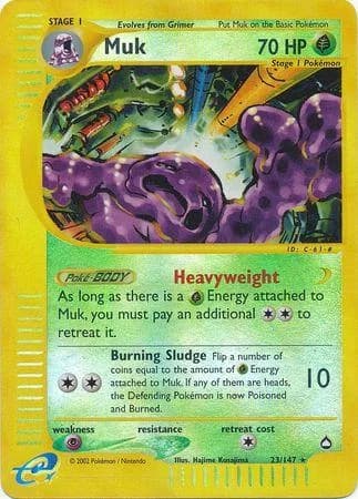 Muk reverse holo card front, Aquapolis 23/147