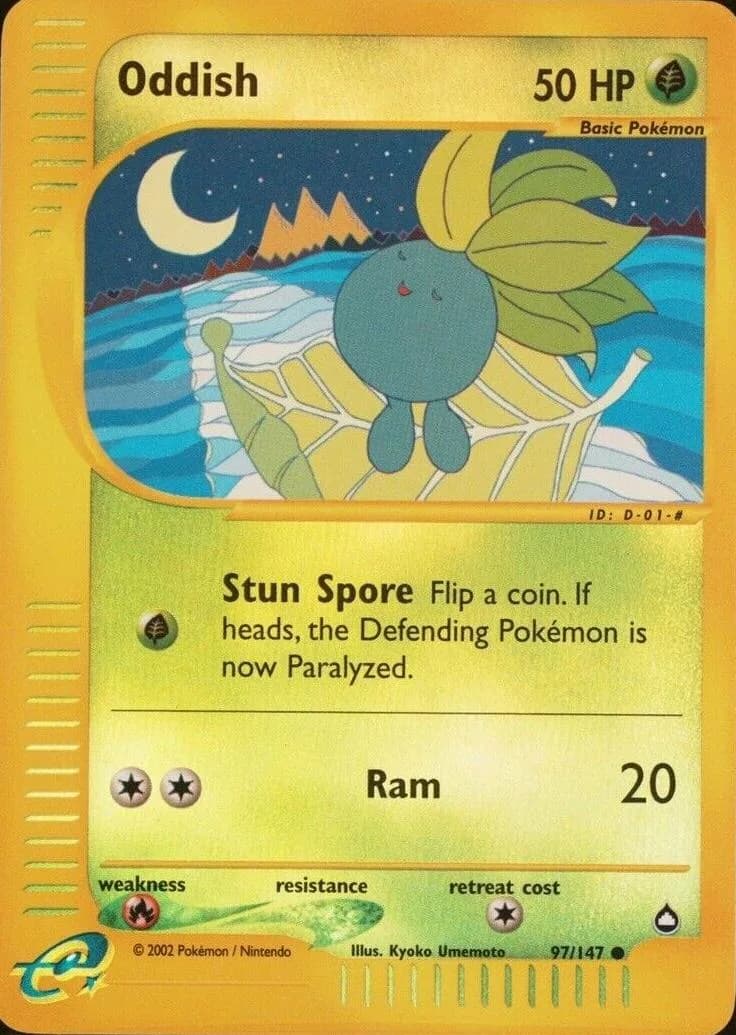 Oddish reverse holo card front, Aquapolis 97/147